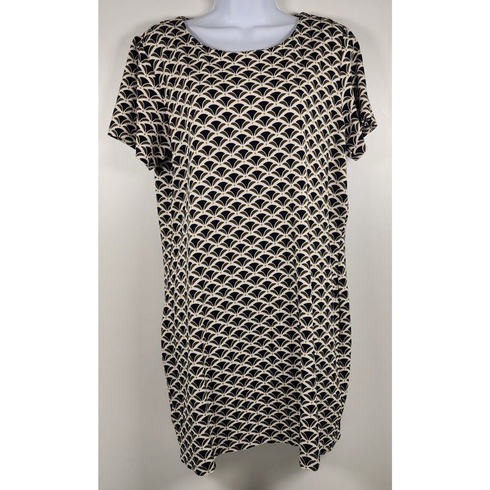 Ann Taylor Women Shift Dress Size 12 Career Minimalist Geometric Y2K